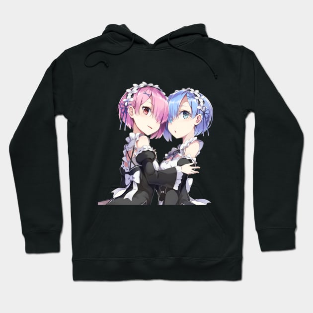 Re Zero Rem Ram Hoodie by Otakuteland